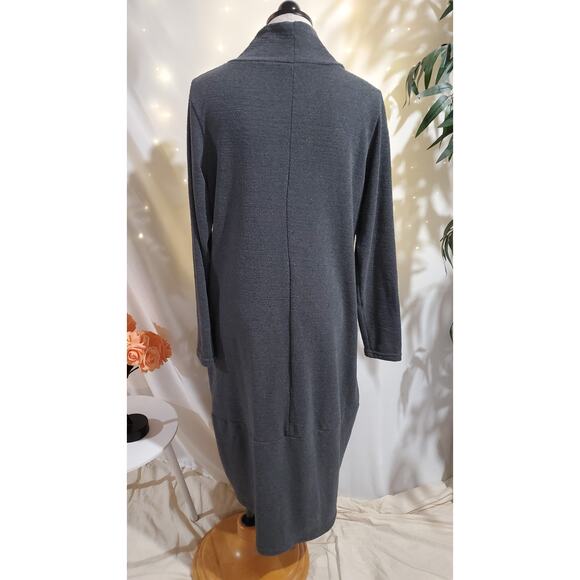 Luukaa Lagenlook Cowl Neck Tunic Pocket Dress Size 5 US 14-16 XL Artsy Relaxed - Picture 3 of 10